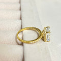 Elegant Gold Radiant Cut Engagement Ring For Women In Sterling Silver - Camillaboutiqueshop