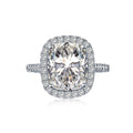 Elegant Halo Cushion Cut Engagement Ring In Sterling Silver - Camillaboutiqueco camillaboutiqueshop.com