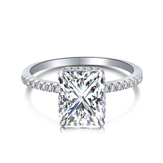 Elegant Radiant Cut Engagement Ring For Women In Sterling Silver - Camillaboutiqueco camillaboutiqueshop.com