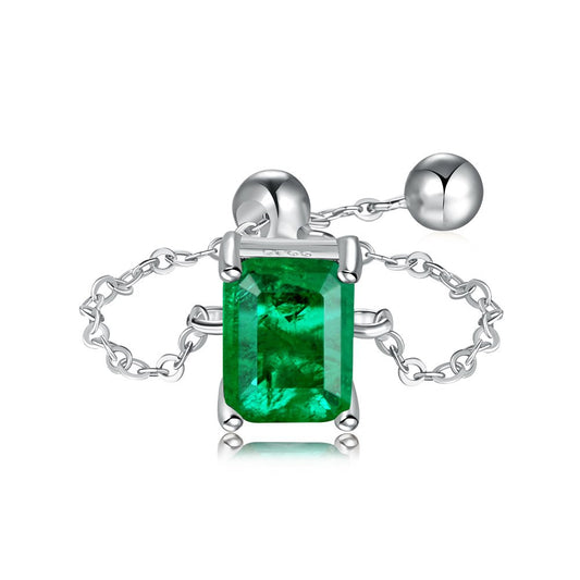 Emerald Adjustable Chain Rings