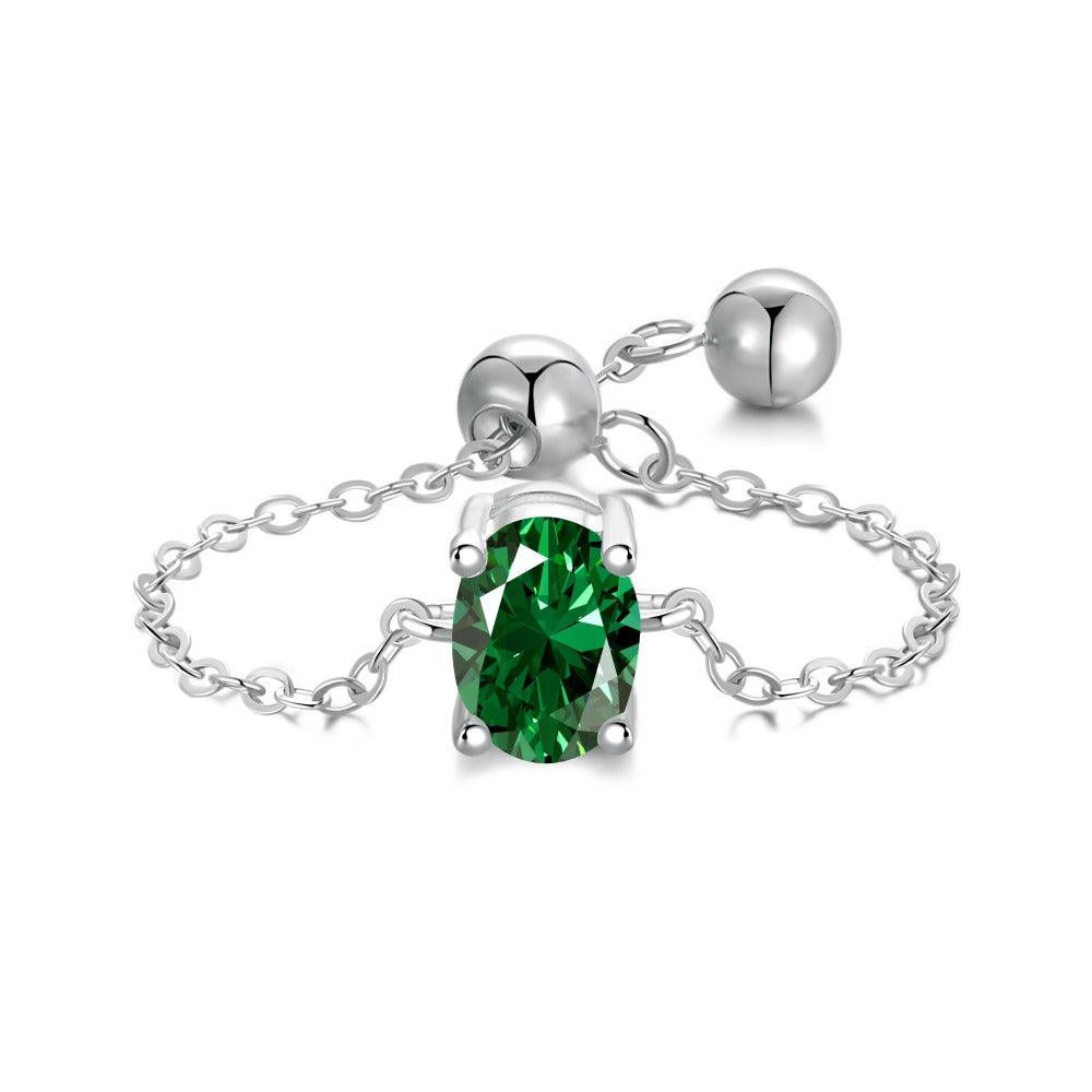 Emerald Green Adjustable Chain Rings - Camillaboutiqueshop