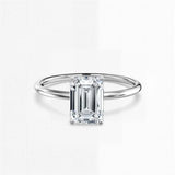 'ADAYA"EMERALD SOLITAIRE MOISSANITE RING