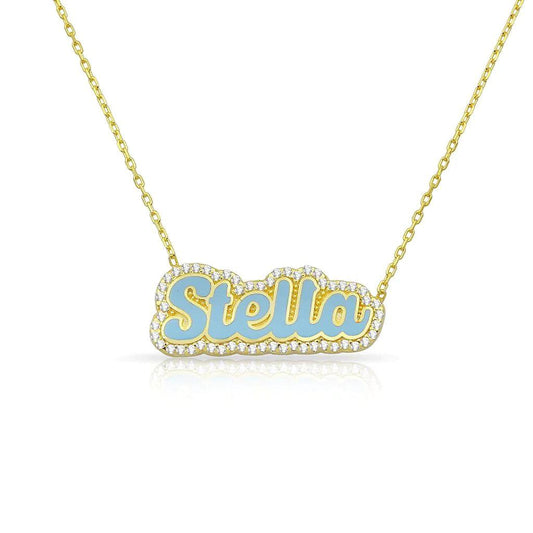 Enamel Bubble Name Necklace - Camillaboutiqueco