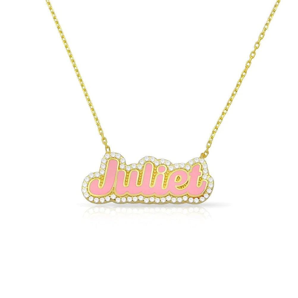 Enamel Bubble Name Necklace - Camillaboutiqueshop