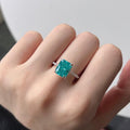 Exclusive Radiant Cut Paraiba Color Engagement Ring In Sterling Silver - Camillaboutiqueshop