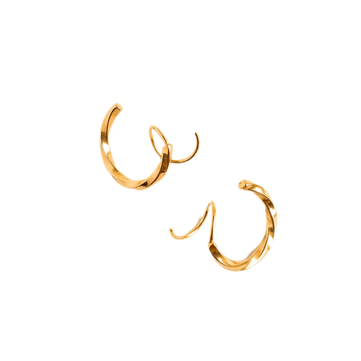 Faux Double Twist Hoop Earrings - camillaboutiqueshop