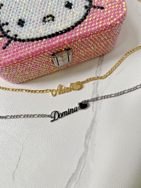 Figaro Chain Kitty Name Necklace - Camillaboutiqueshop