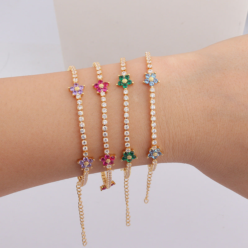 Flower Tennis Bracelet - Camillaboutiqueshop