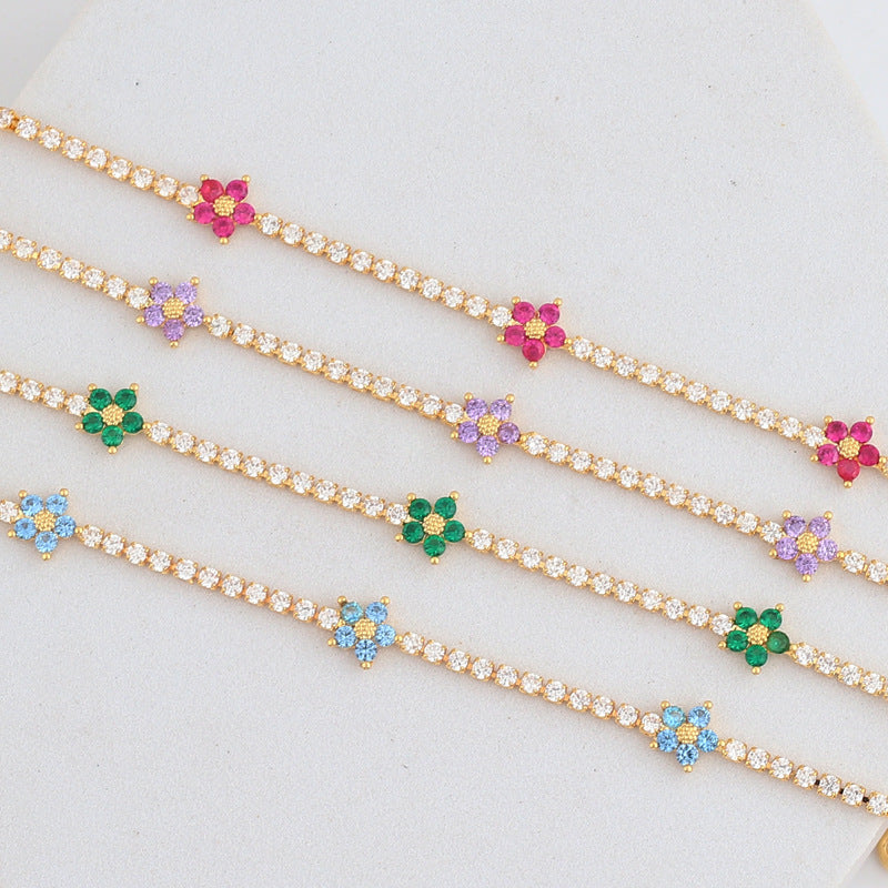 Flower Tennis Necklace - Camillaboutiqueshop