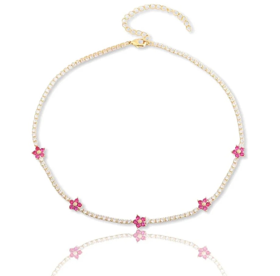 Flower Tennis Necklace - Camillaboutiqueshop