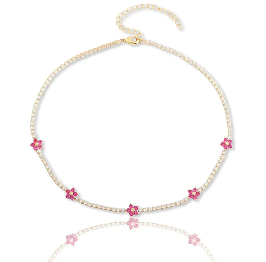 Flower Tennis Necklace - Camillaboutiqueshop