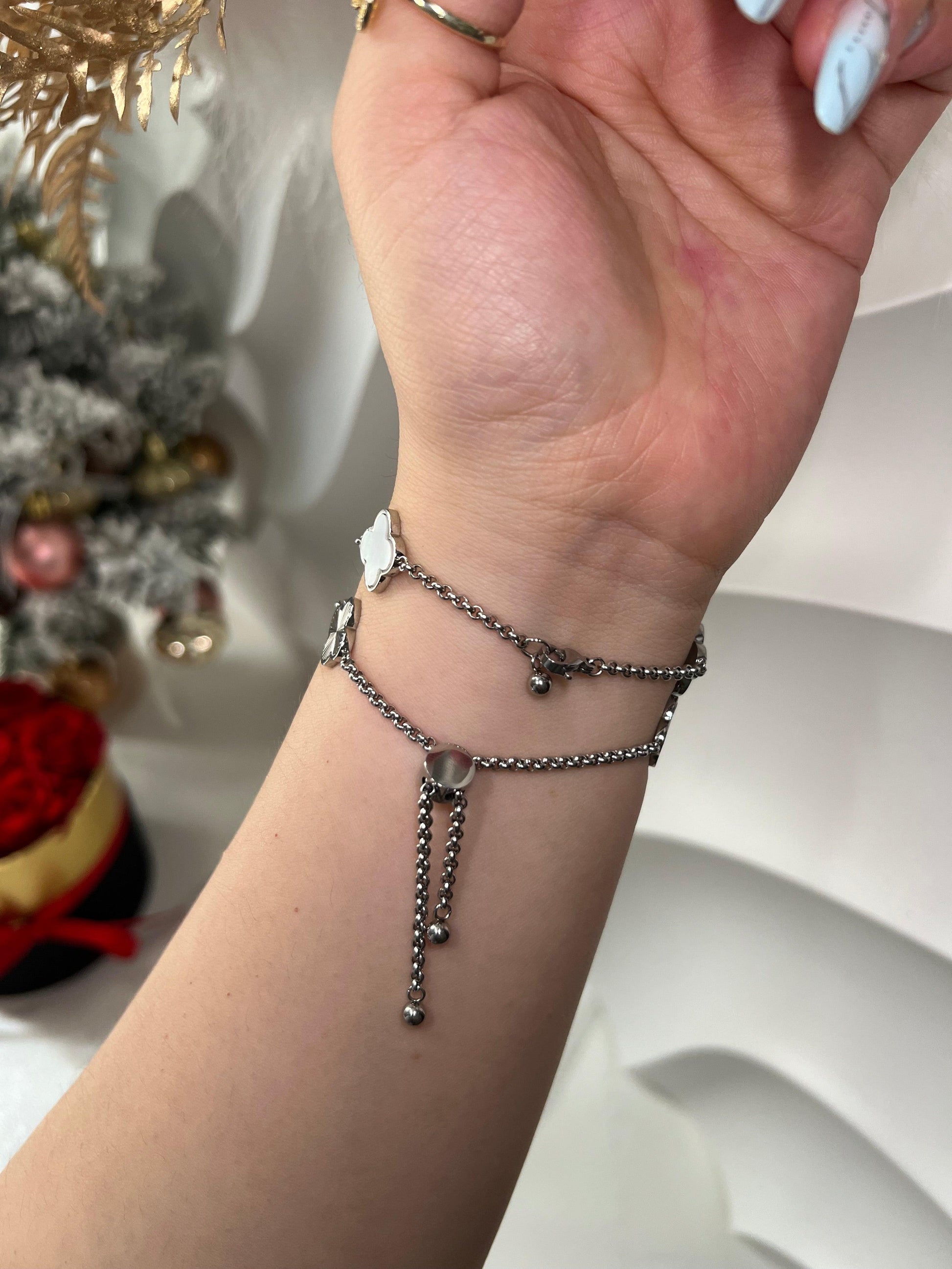 Fluted Clover Custom Name Bracelet - Camillaboutiqueshop