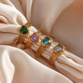 Gemstone Heart Ring - Camillaboutiqueco camillaboutiqueshop.com