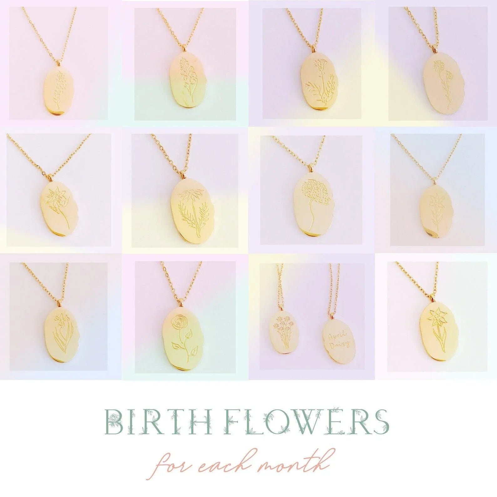 Gold Birth Flower Necklace - Camillaboutiqueshop