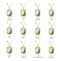 Gold Birth Flower Oval Pendant Neckalce - Camillaboutiqueshop