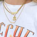 Gold Block Letter Necklace - Camillaboutiqueshop