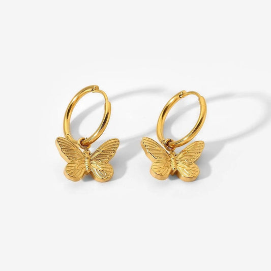 Gold Hoop Butterfly Earring For Women - Camillaboutiqueco camillaboutiqueshop.com