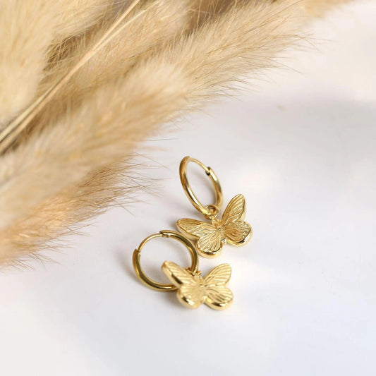 Gold Hoop Butterfly Earring For Women - Camillaboutiqueco camillaboutiqueshop.com