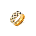 Gold Checker Band Ring - Camillaboutiqueco camillaboutiqueshop.com
