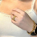 Gold Chunky Chain Ring - Camillaboutiqueshop