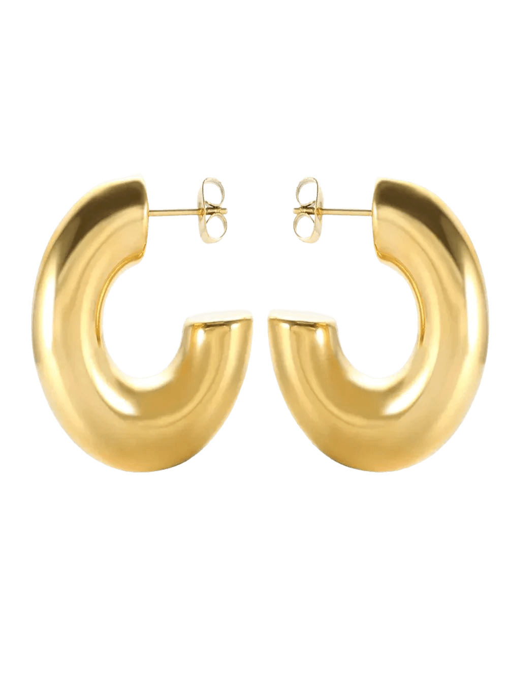 Gold Chunky Thick Hoop Earrings - Camillaboutiqueshop