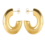 Gold Chunky Thick Hoop Earrings - Camillaboutiqueshop