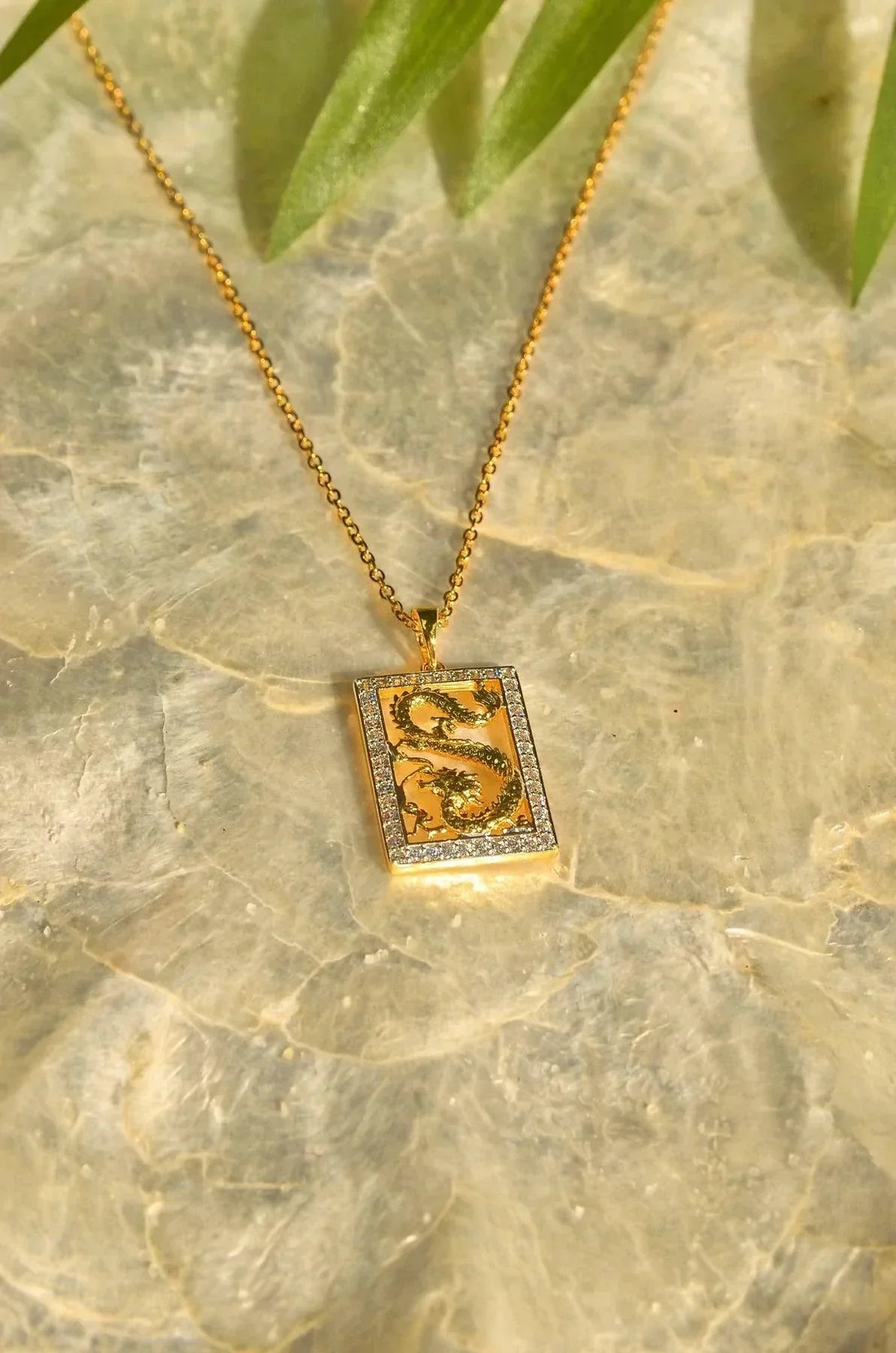 Gold Dragon Tablet Necklace - Camillaboutiqueshop