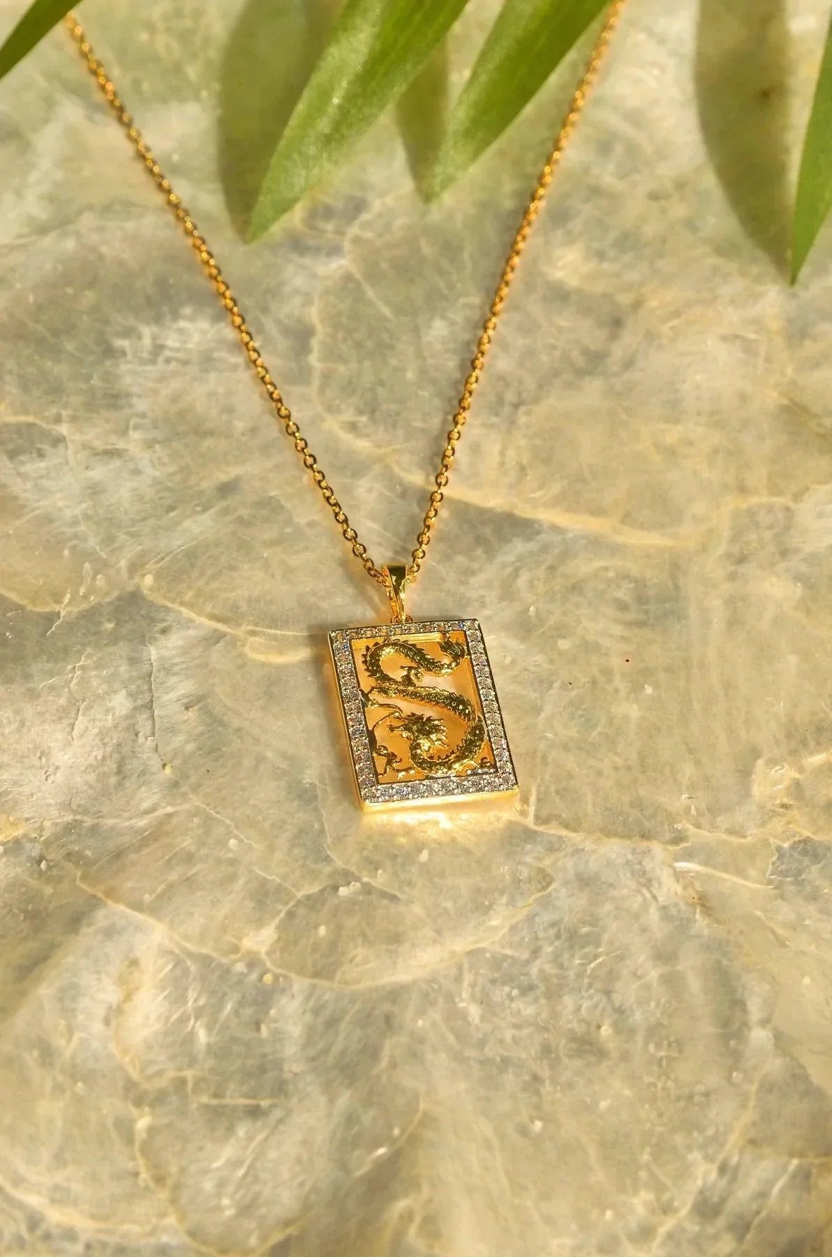 Gold Dragon Tablet Necklace - Camillaboutiqueshop