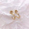 Gold Flower Hoop Earrings - Camillaboutiqueshop