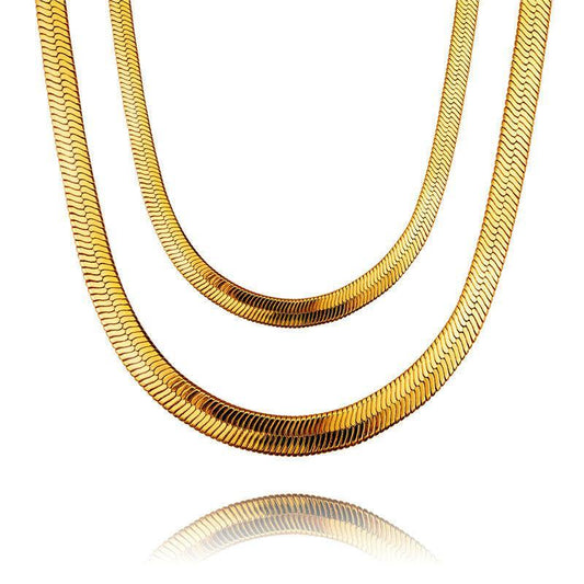 Gold Herringbone Chain - Camillaboutiqueshop