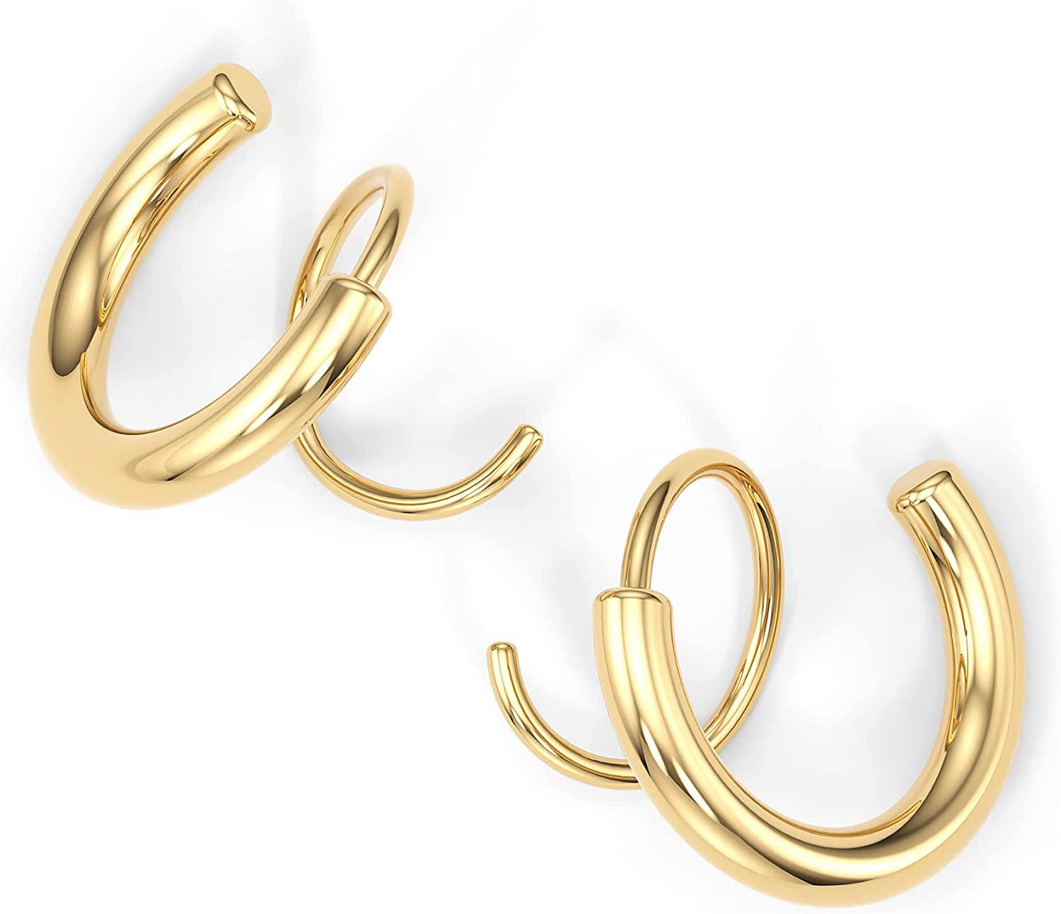 Golden Spiral Dual Circle Earring – Adore By Priyanka