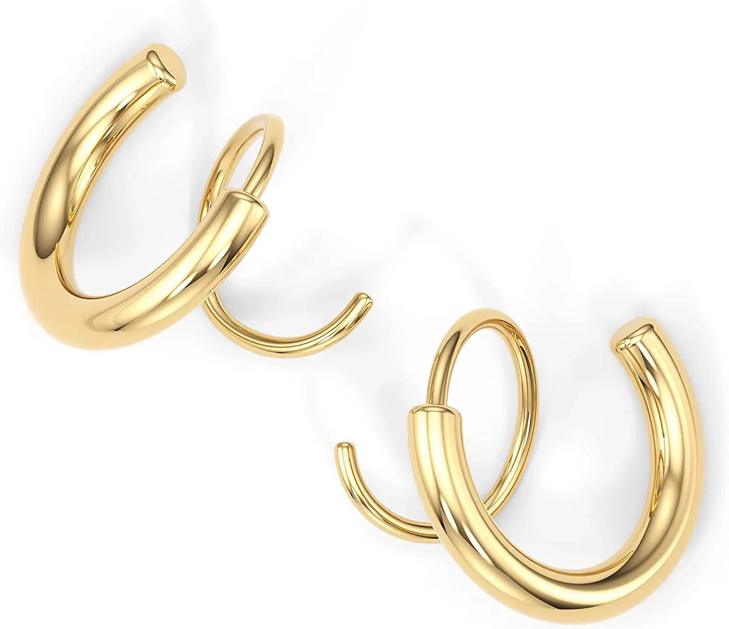Gold Spiral Hoop Earrings - camillaboutiqueshop