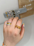 Gold Triple solitaire stacking birthstone ring - Camillaboutiqueshop