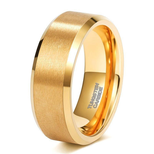 Gold Tungsten Mens Wedding Band - Camillaboutiqueshop