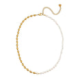 Half Pearl Half Bead Chain Necklace - Camillaboutiqueshop