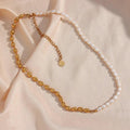 Half Pearl Half Bead Chain Necklace - Camillaboutiqueshop