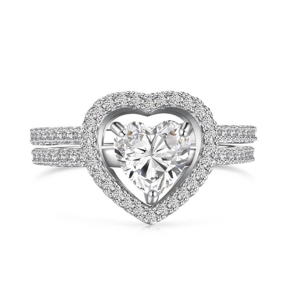 Heart Pair Sterling Silver Promise Ring - camillaboutiqueshop