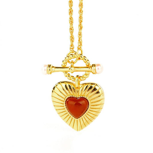 Helena Carnelian Heart Necklace - Camillaboutiqueshop