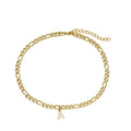 Iced Initial Anklet-Figaro Chain - Camillaboutiqueshop