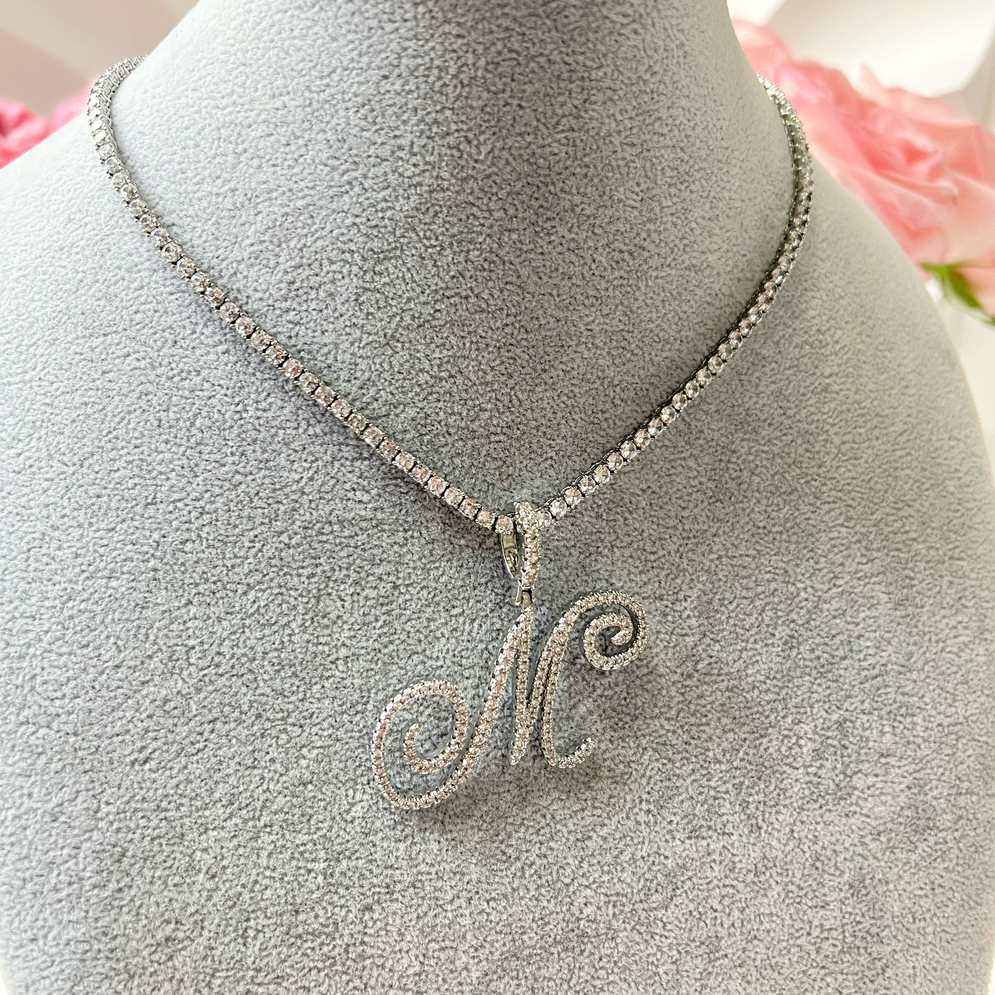 Iced Initial Necklace - camillaboutiqueshop