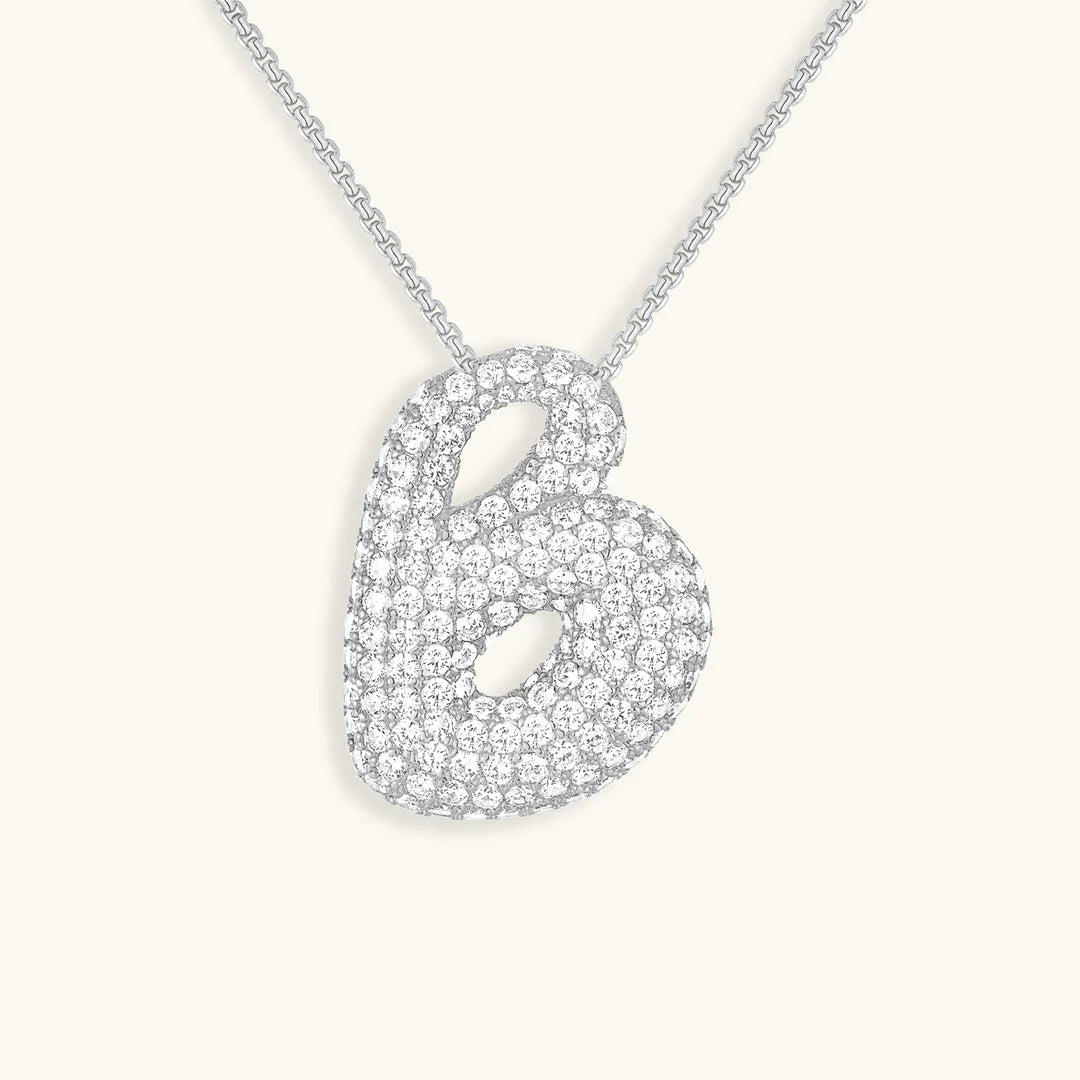 Iced Jumbo Initial Letter Necklace - Camillaboutiqueshop