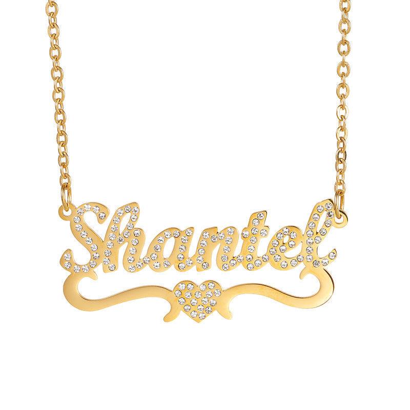 Iced Out Heart Name Necklace - Camillaboutiqueshop