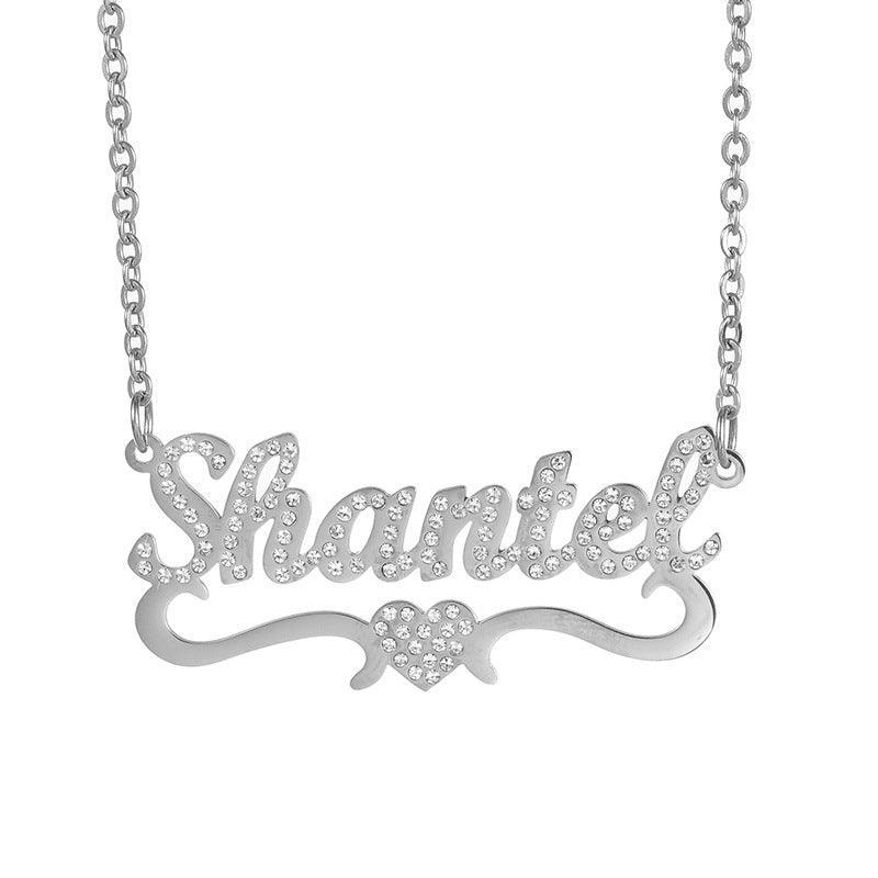 Iced Out Heart Name Necklace - camillaboutiqueshop