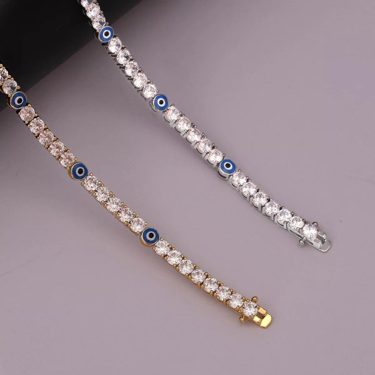 Icy Evil Eye Anklet - Camillaboutiqueshop