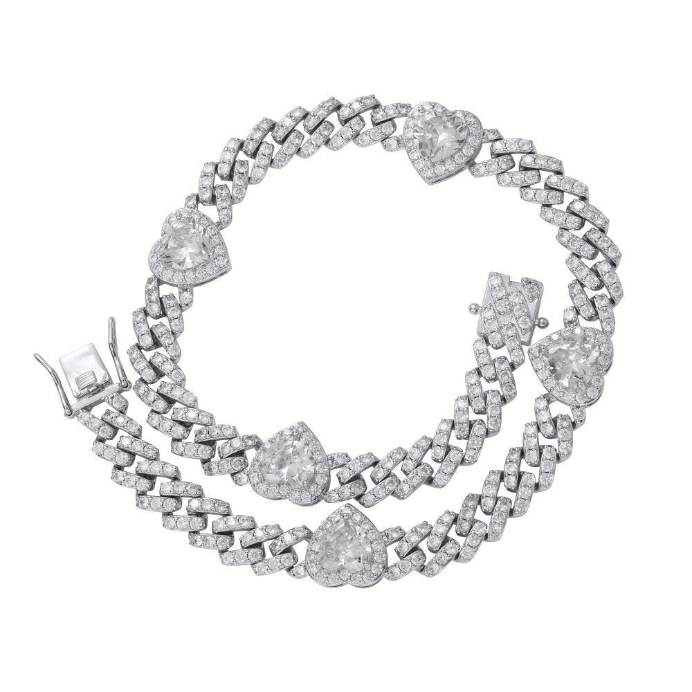 ICY HEART CUBAN CHAIN NECKLACE - camillaboutiqueshop