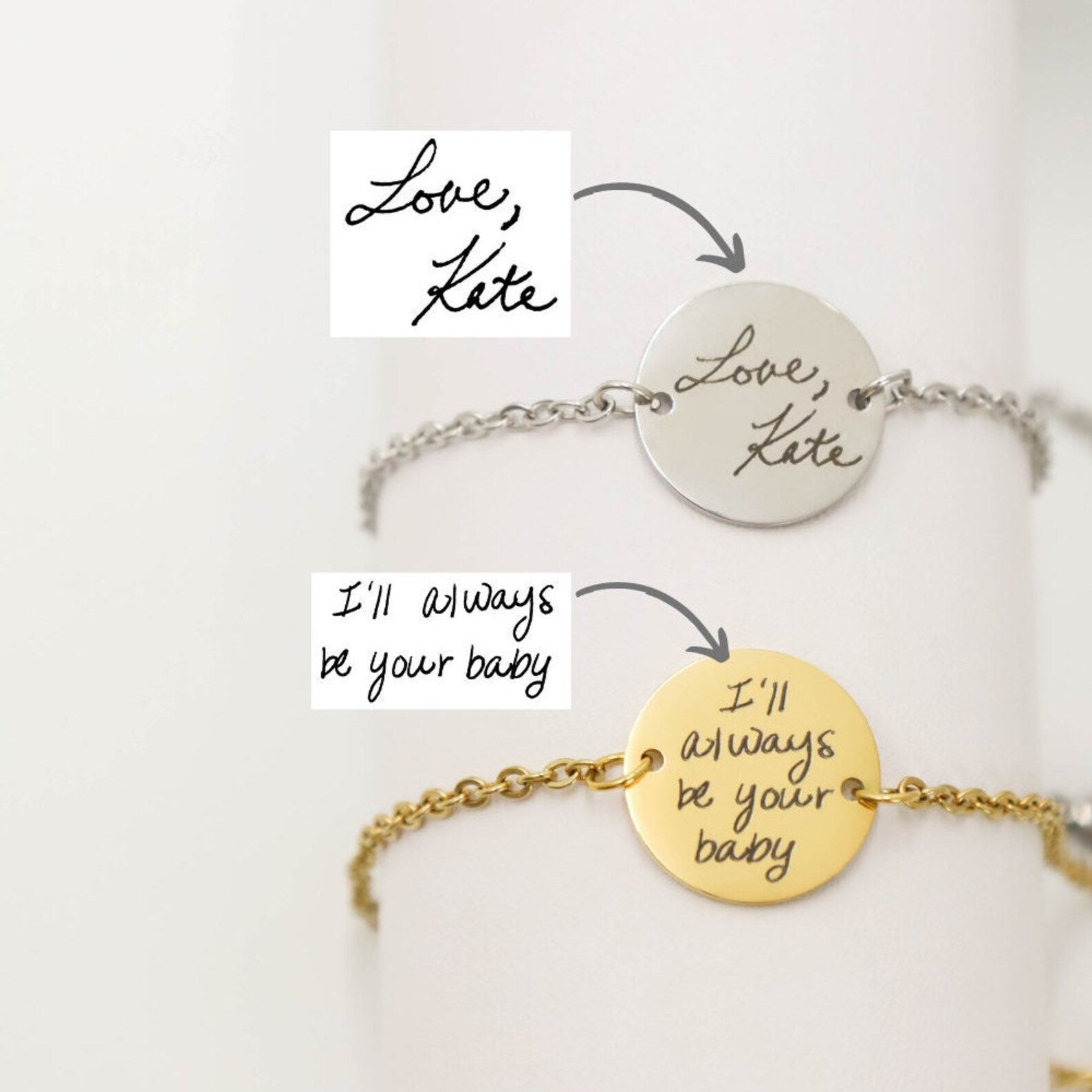 Minimal Handwriting Coin Bracelet - camillaboutiqueshop