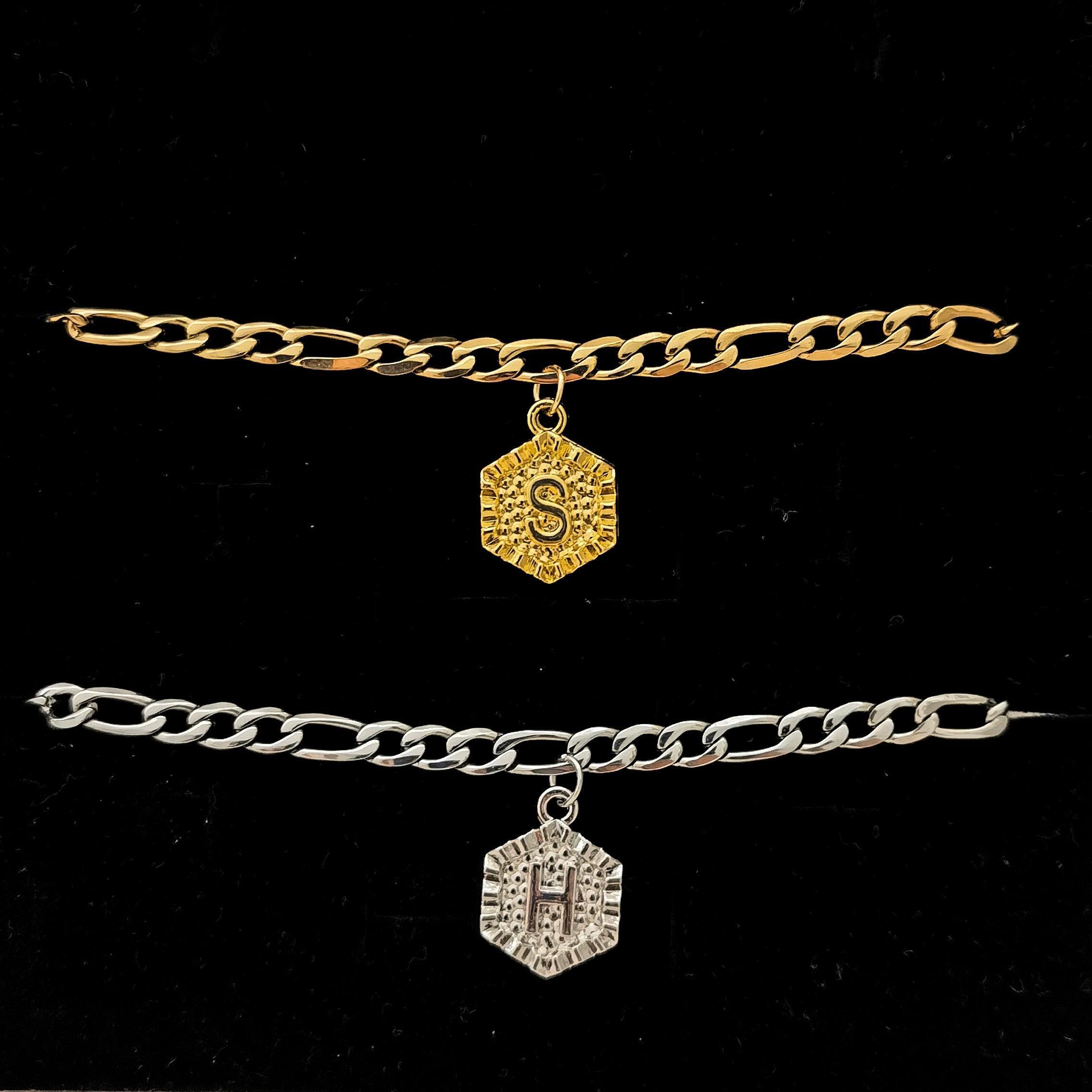 24k gold deals anklet with initial