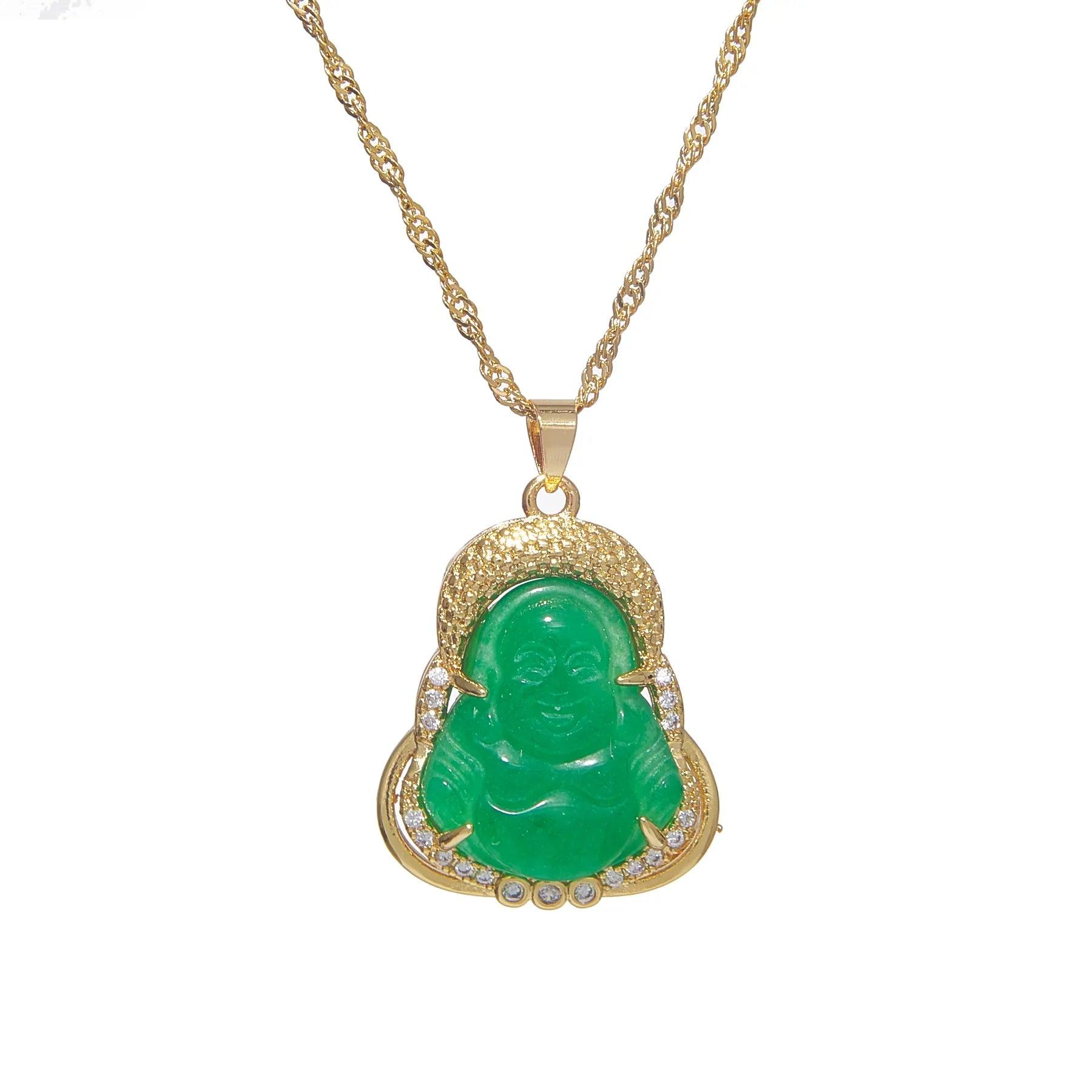 Jade Buddha Pendant Necklace - Camillaboutiqueco