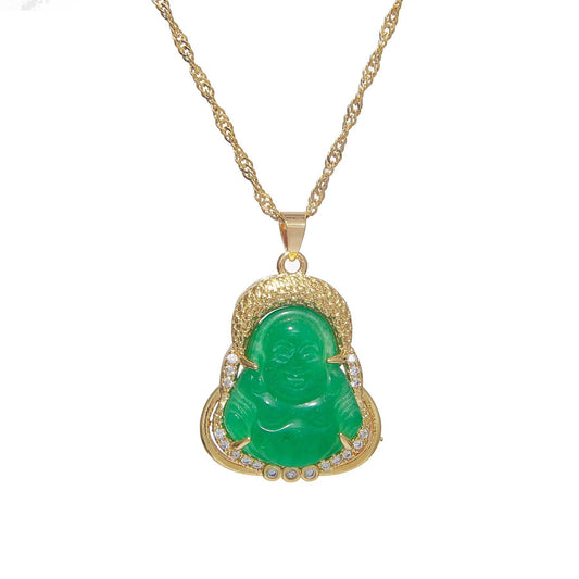 Jade Buddha Pendant Necklace - Camillaboutiqueshop