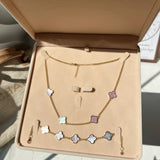 Lucky Pink Mother Of Pearl Clover Necklace - camillaboutiqueshop